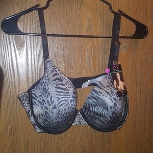 Grey leopard print bra - Demi